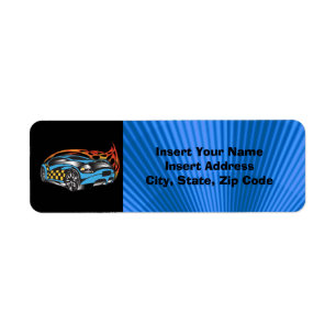 Racing Car  Avery Label Return Address Label