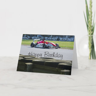 Racing car birthday card