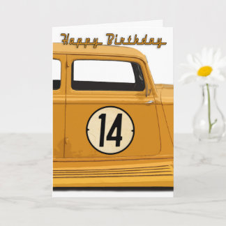 Racing Car Birthday Card for the 14 Year old