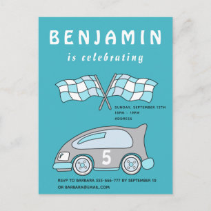 Racing Car Birthday Party Invitation