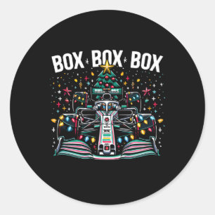Racing Car Box Box Box Radio Call Fun Christmas Tr Classic Round Sticker