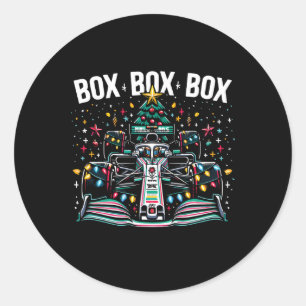 Racing Car Box Box Box Radio Call Fun Christmas Tr Classic Round Sticker