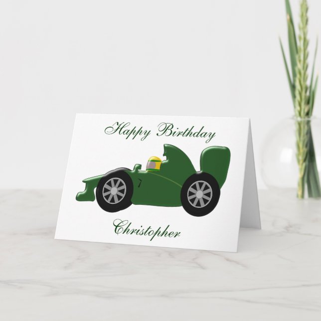 Racing Car Design Birthday Card (Front)