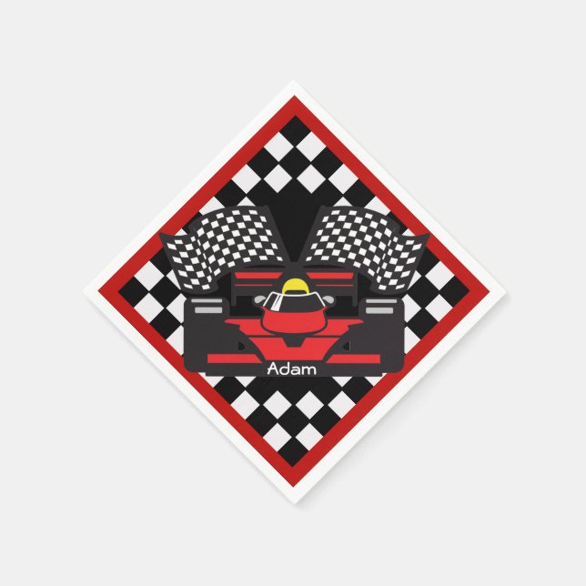 Racing Car Design Paper Napkins (Corner)