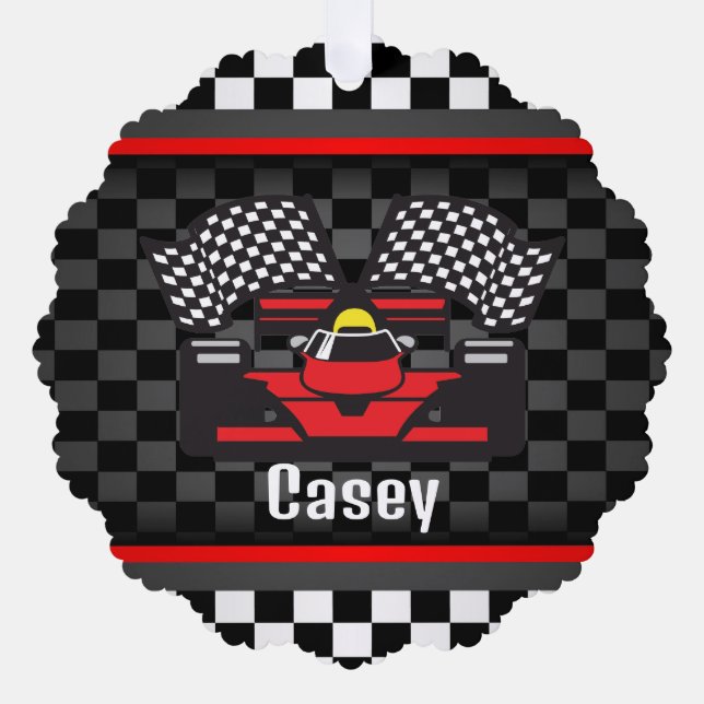 Racing Car Design Paper Ornament Card (Front)