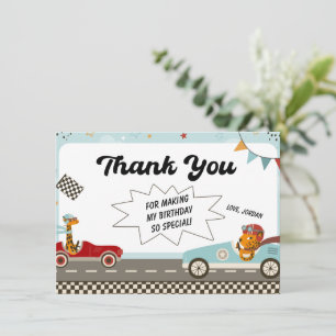 Racing Car Engine Birthday Thank You Card