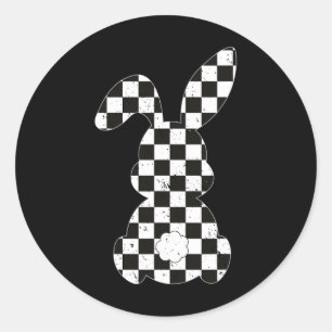 Racing Car Flag Bunny Happy Easter Race Car Boys G Classic Round Sticker