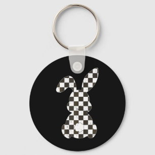 Racing Car Flag Bunny Happy Easter Race Car Boys G Key Ring