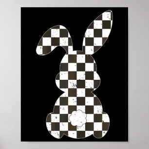 Racing Car Flag Bunny Happy Easter Race Car Boys G Poster