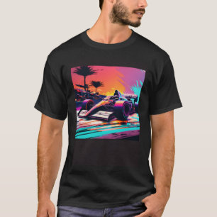 Racing Car for Mechanic Sports fan Retro Sunset T-Shirt