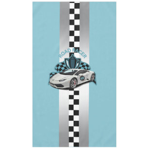 Racing car green, black & white tablecloth