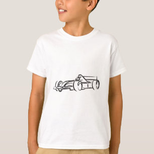 Racing car illustration printed on t-shirts