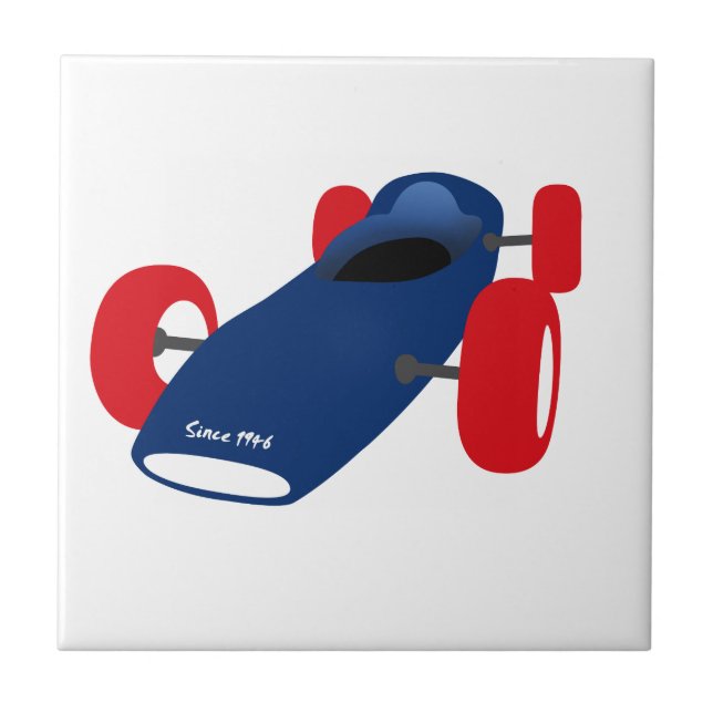 Racing Car illustration printed on t-shirts Ceramic Tile (Front)