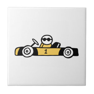 Racing car illustration printed on t-shirts tile