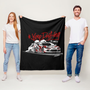 RACING CAR KEEP DRIFTING AND SCRAPE IT! FLEECE BLANKET