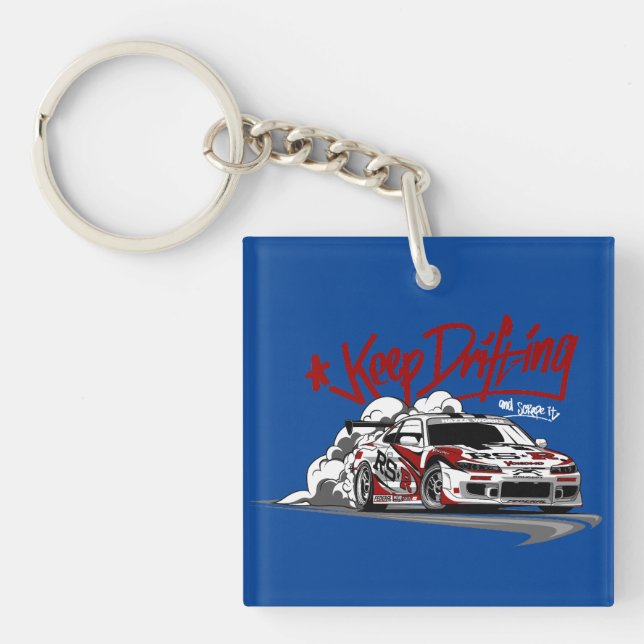 RACING CAR KEEP DRIFTING AND SCRAPE IT! KEY RING (Front)