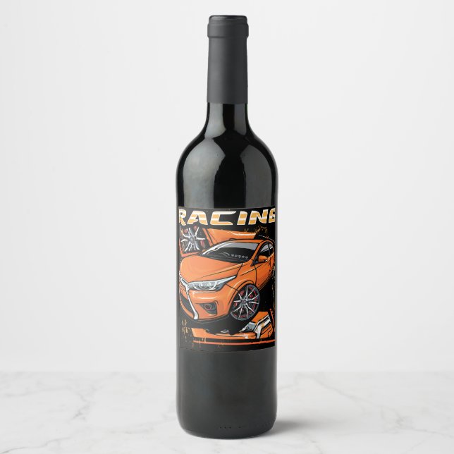 Racing Car _ Motor (101) Wine Label (Front)