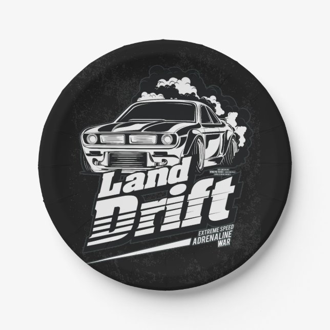 Racing Car _ Motor (253) Paper Plate (Front)