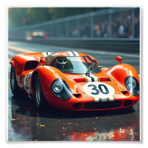 Racing car number 69 in beautiful colours photo print