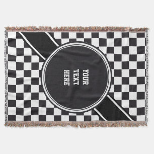 Racing Car Pattern + your backgr. colour & text Throw Blanket