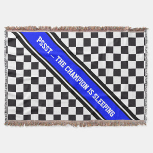 Racing Car Pattern + your backgr. colour & text Throw Blanket