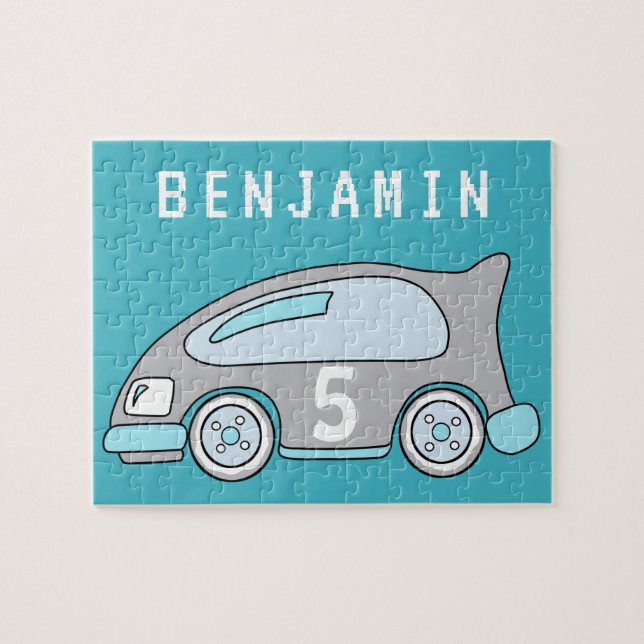 Racing Car Personalizable Kids Puzzle (Horizontal)