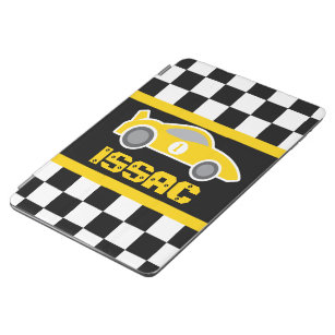 Racing car sports personalised yellow ipad cover