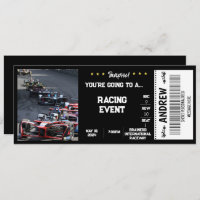 RACING CAR SURPRISE  GIFT TICKET