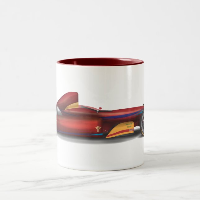 Racing Car Two-Tone Coffee Mug (Center)