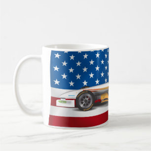 Racing Car USA Coffee Mug