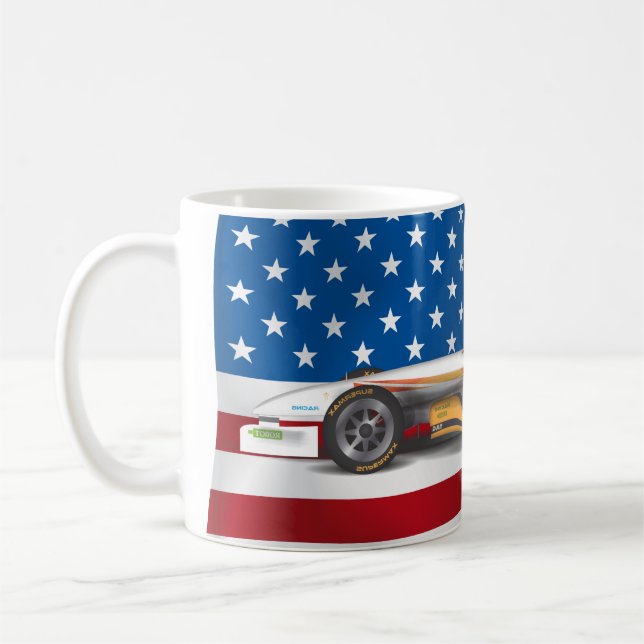 Racing Car USA Coffee Mug (Left)