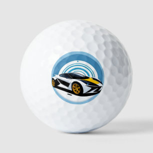 Racing Car with Dynamic Design Golf Balls