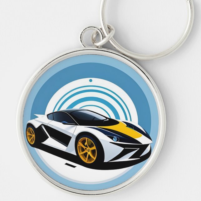 Racing Car with Dynamic Design Key Ring (Front)