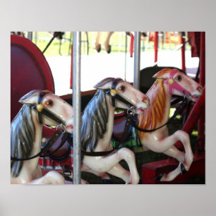 Racing Carousel Horses  Poster