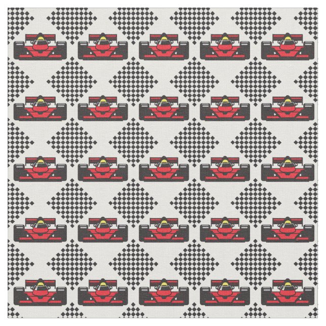 Racing Cars Design Fabric (Close Up)