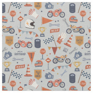 Racing cars motorbikes boyhood  fabric