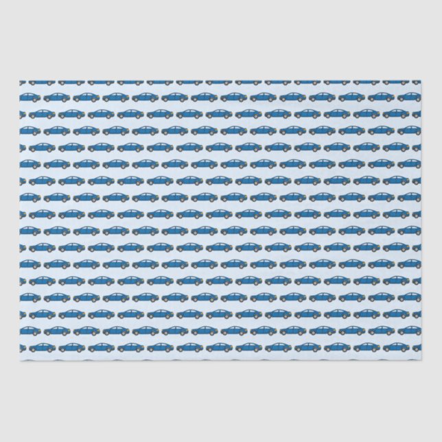 Racing Cars Race Retro Blue Birthday Kids  Tissue Paper (Front)