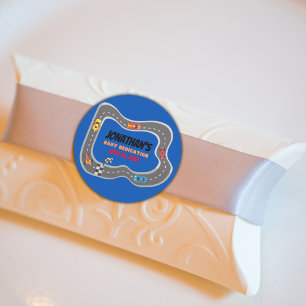 Racing Cars Racetrack Baby Boy Dedication Classic Round Sticker