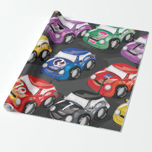 Racing Cars Road Race Wrapping Paper