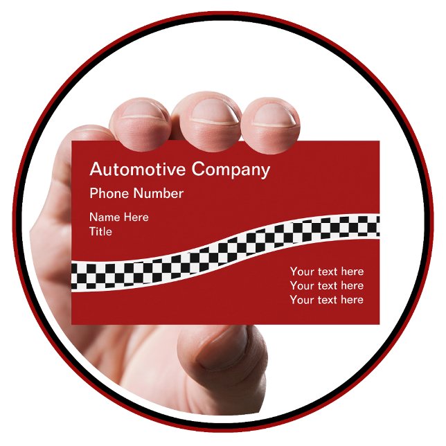 Racing Chequered Flag Background Automotive Design Business Card (Creator Uploaded)