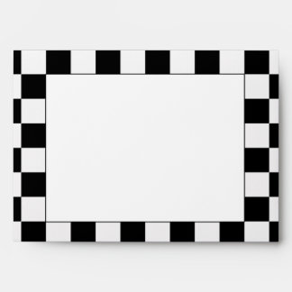 Racing Chequered Winners Flag Black and White Envelopes