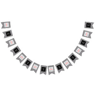 Racing / Chess Pattern - Squares 1a + Text & Logo Bunting