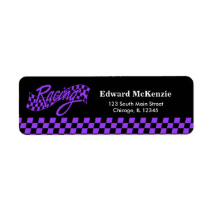 Racing, choose your background colour return address label