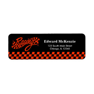 Racing, choose your background colour return address label
