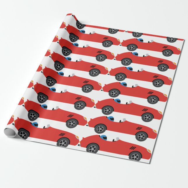 Racing Convertible Wrapping Paper (Unrolled)