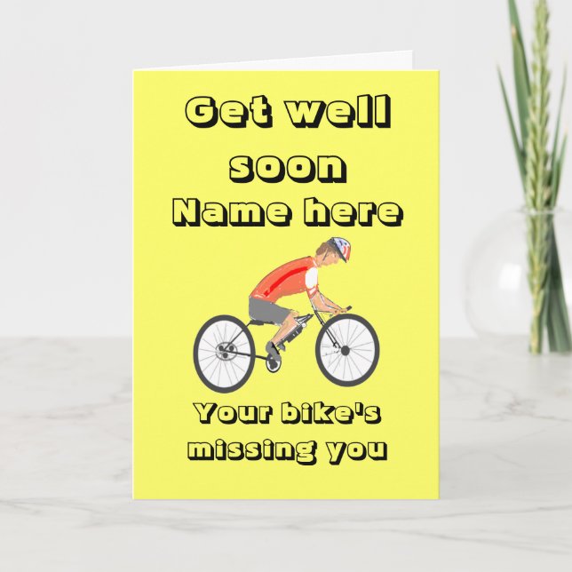 Racing Cyclist, add text Card (Front)