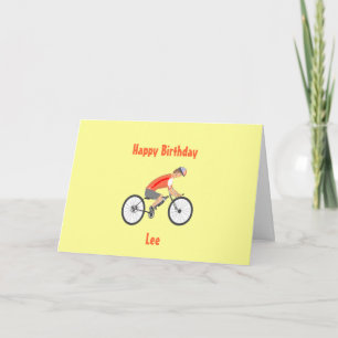 Racing Cyclist Birthday Card, add name Card