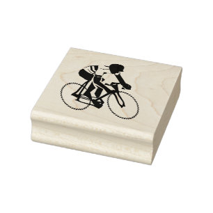 Racing Cyclist Rubber Stamp