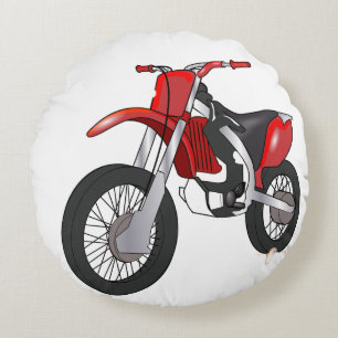 Racing Dirt Bike Art Round Cushion