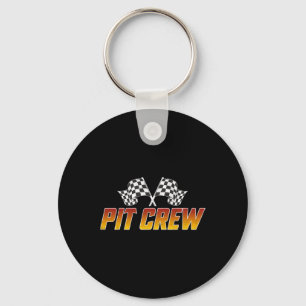 Racing Family Birthday Race Car Retro Pit Crew Hal Key Ring
